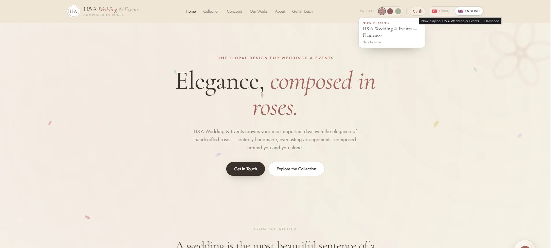 H&A ana sayfası: 'Elegance, composed in roses'